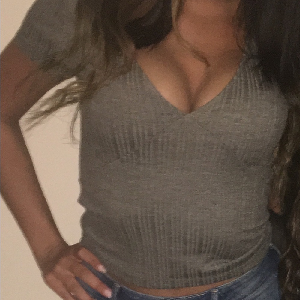 Olive green cropped top